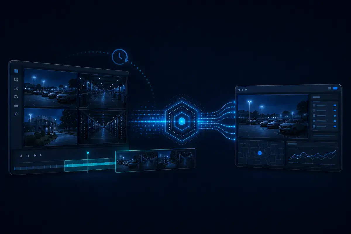 Recorded XProtect video distributed to an authorised external operational platform