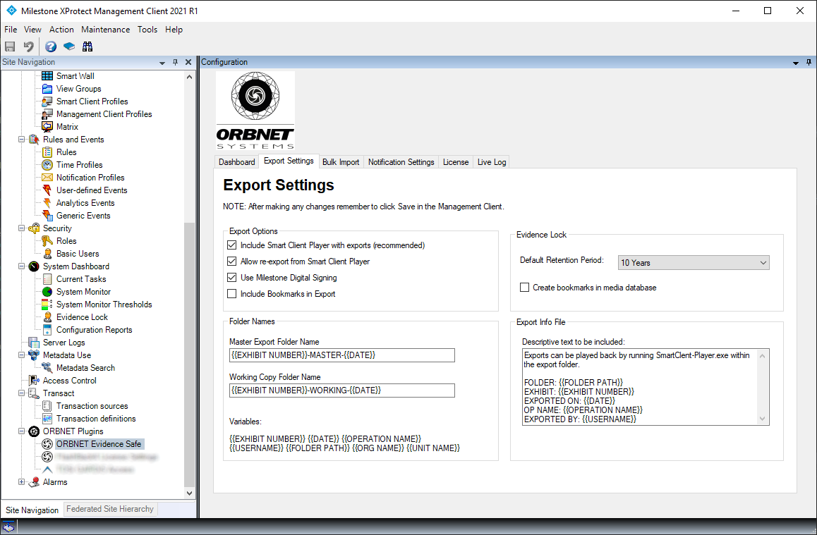 Comprehensive Export Settings