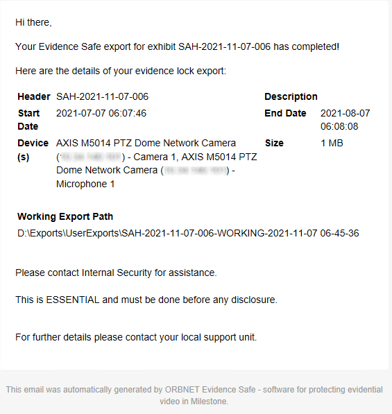 Email notifications to users and administrators