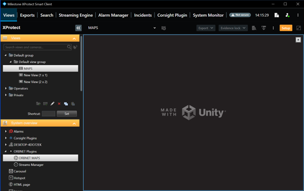 ORBNET Live Maps is made with Unity