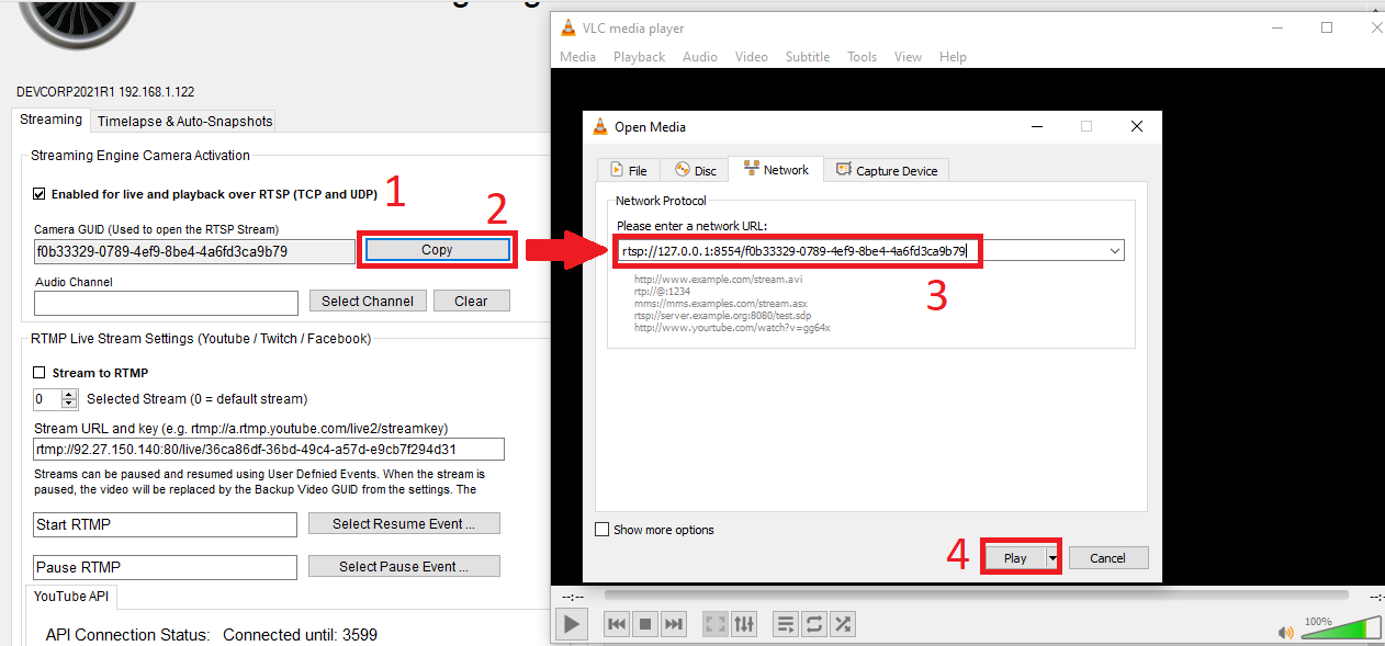 Play in VLC in 4 steps